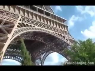 Мелани джагър - публичен - публичен ххх филм от eiffel tower на свят известен landmark