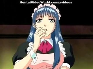 Hentai sexo clipe em cama com um loira jovem grávida